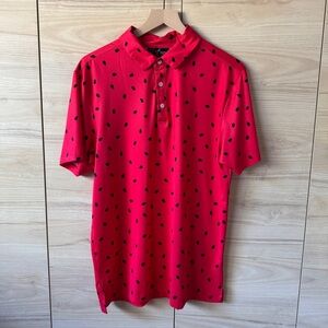 Magenta Men's Polo Shirt. Watermelon Print.